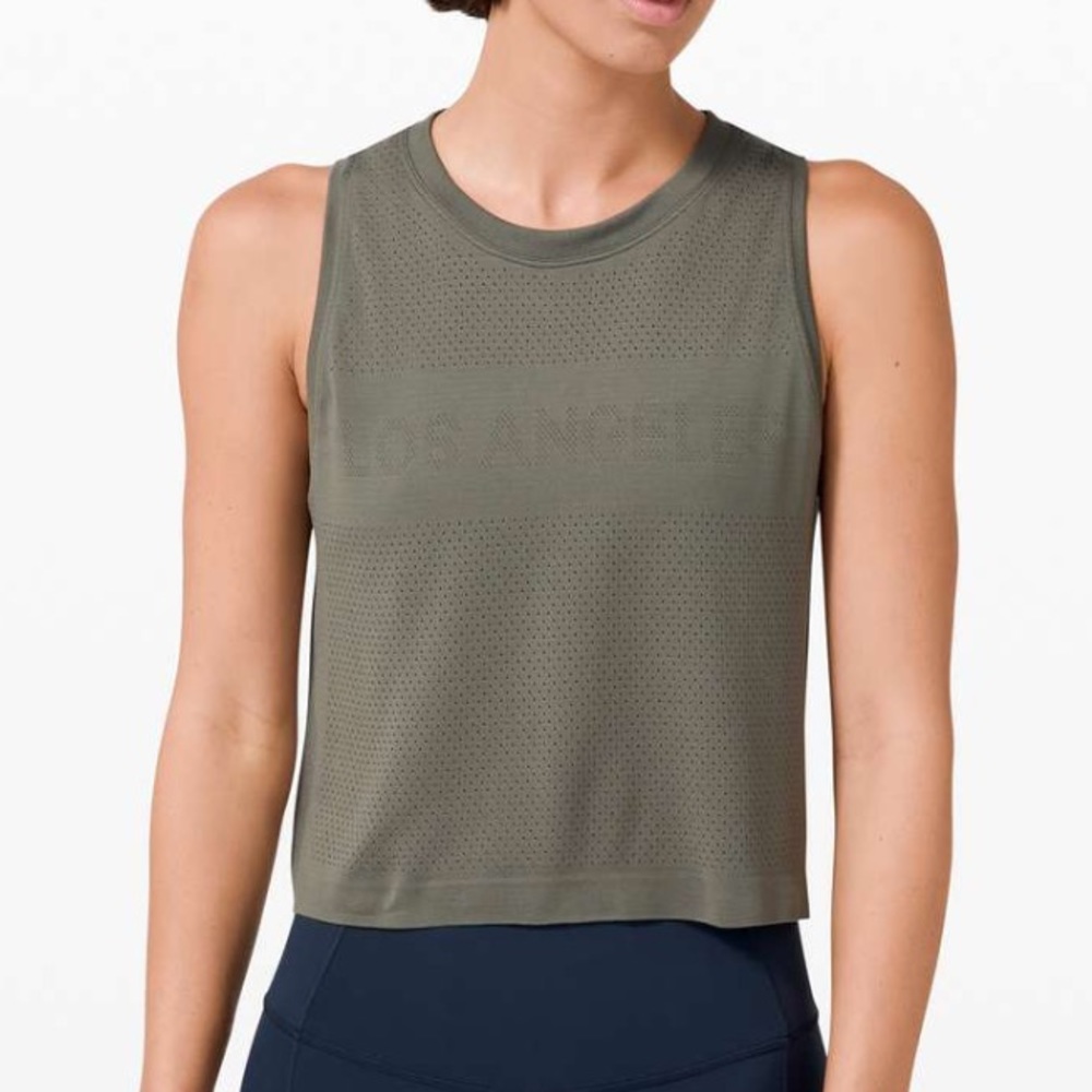 Lululemon - Swiftly Breathe Crop Tank - Los Angeles (Size 4)